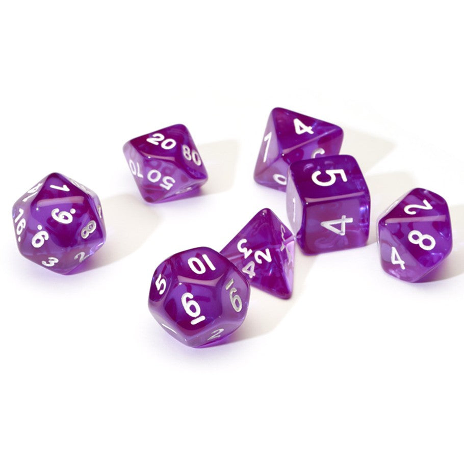 Sirius Dice: Purple Transparent RPG Set