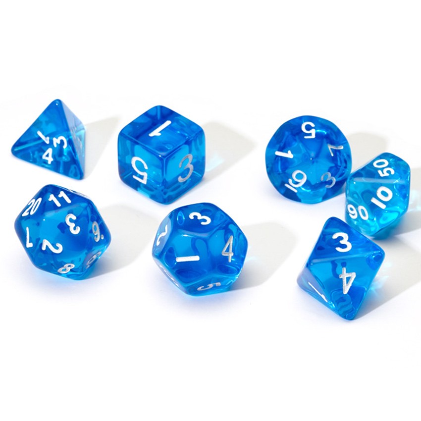 Sirius Dice: Blue Transparent RPG Set