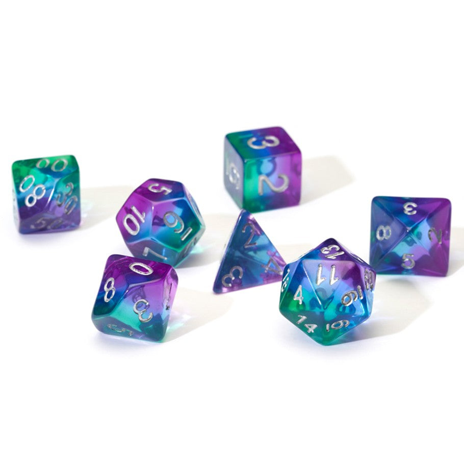 Sirius Dice: Blue Aurora Transparent RPG Set