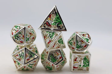 Silver Bells Hollow Metal RPG Dice Set
