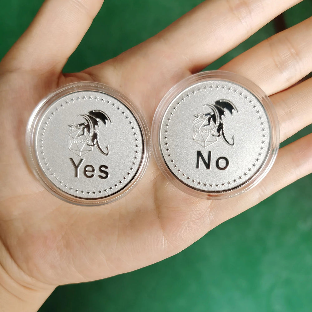 Metal Coin: Yes/No: Silver