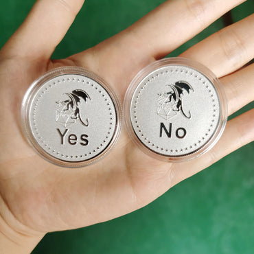 Metal Coin: Yes/No: Silver