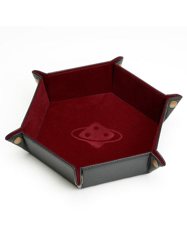 Sirius Dice: Hexagon Dice Tray (Burgundy/Brass)