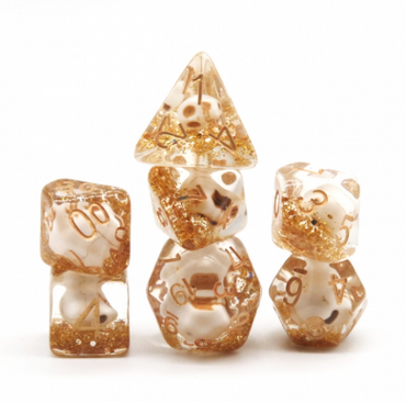 Skull & Gold Glitter RPG Dice Set