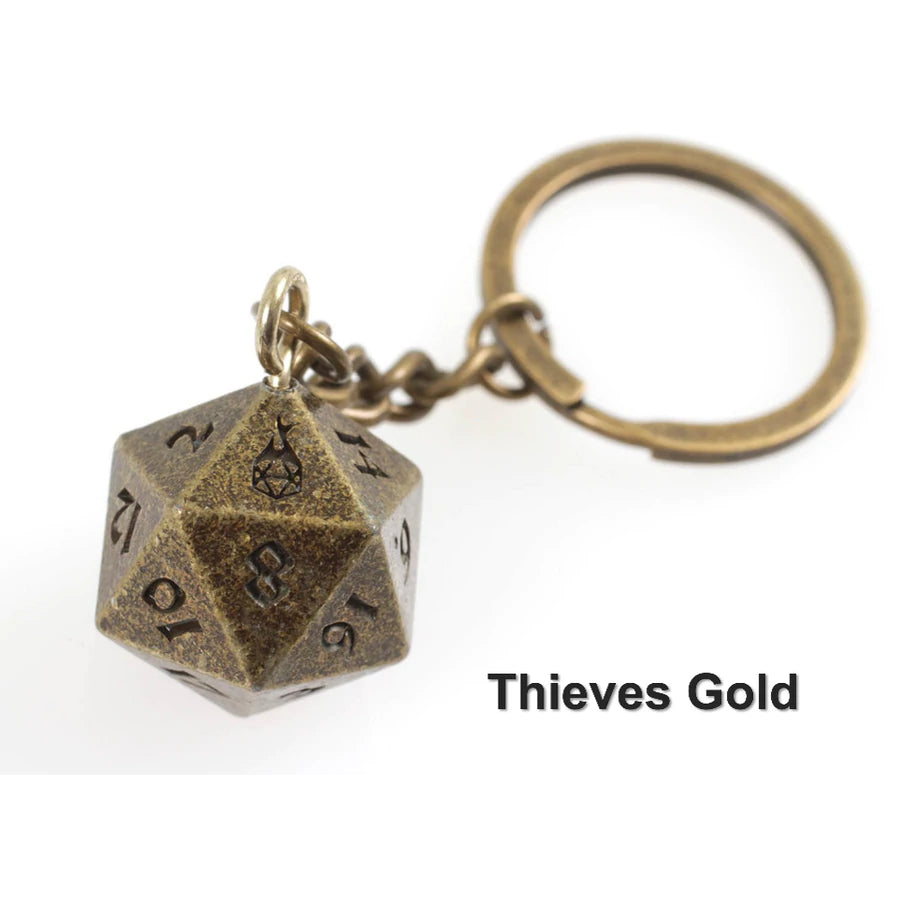 Fob of Fate D20 Keychain: Thieves Gold