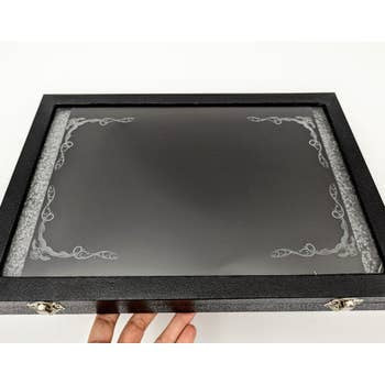 Glass Top Dice Display Case - Dragon Border (Empty)
