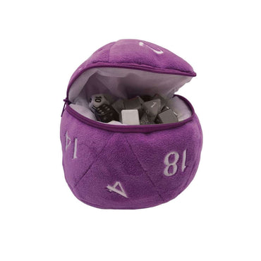 D20 Plush Dice Bag - Purple
