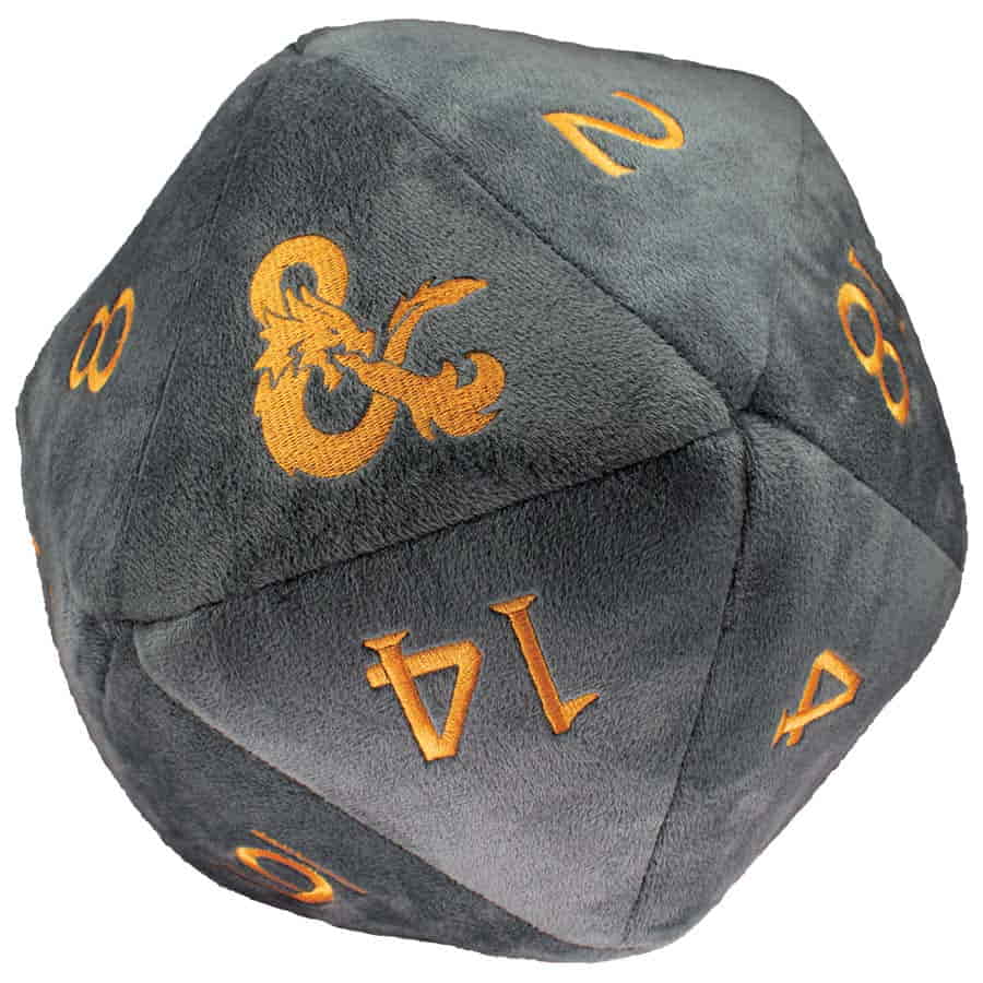 D&D Plush D20 - Grey/Orange