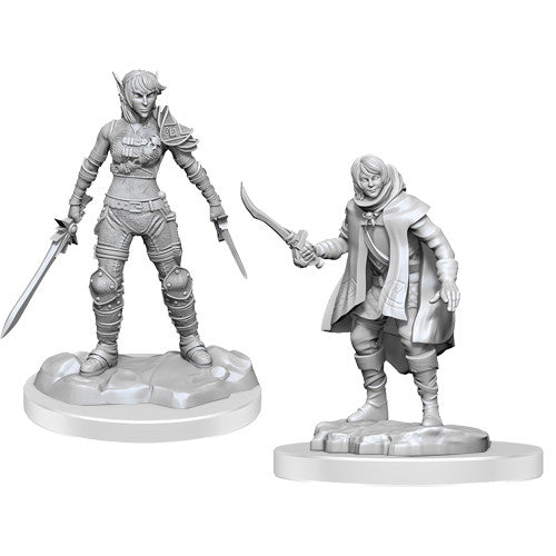 D&D Mini (W19): Female Elf Rogue & Half-Elf Rogue Protege