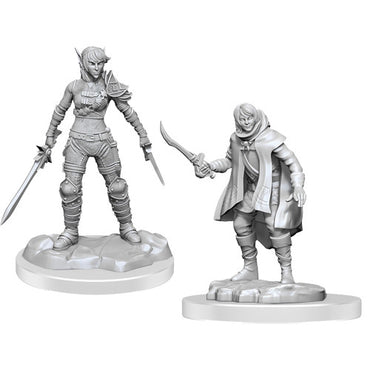 D&D Mini (W19): Female Elf Rogue & Half-Elf Rogue Protege