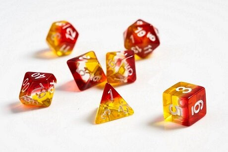 Sirius Dice: Yellow & Red Translucent RPG Set